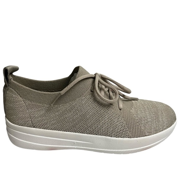 Fitflop Shoes - FitFlop F-Sporty Uberknit Lace Up Lightweight Comfort Sneakers Dark Taupe Size 5